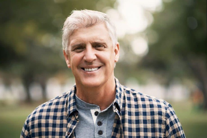 Smiling male patient portrait